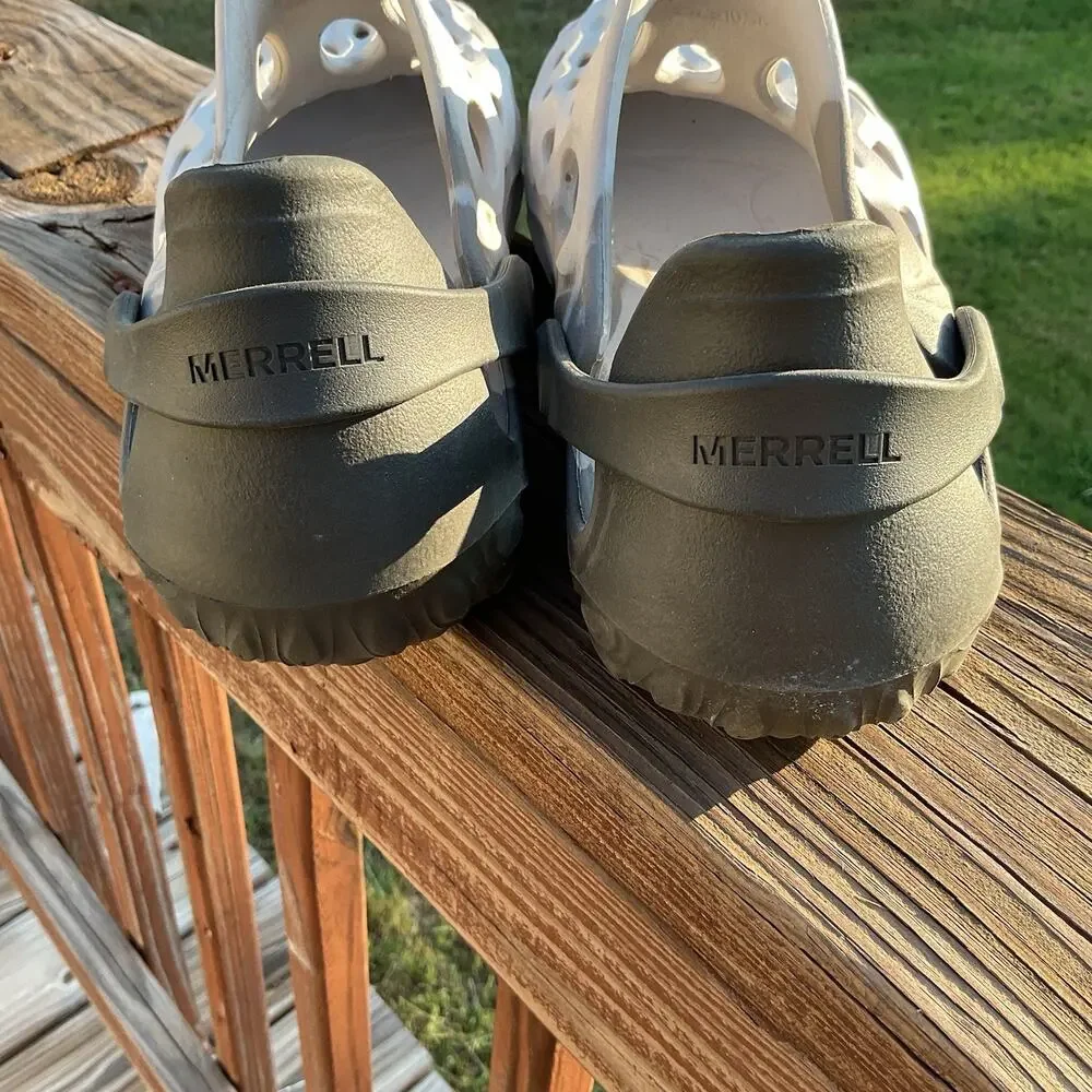 Merrell Hydro Moc Mens 9 Womens 10.5 Black White Marble Water Shoes Clogs